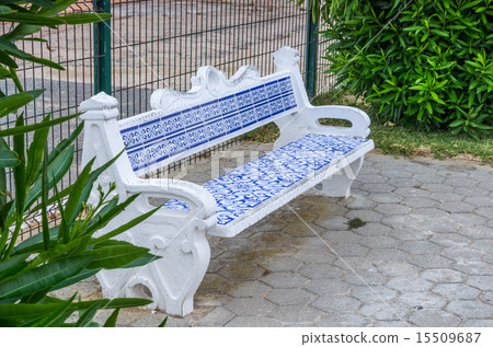 bench with a typical decoration in Portugal 15509687