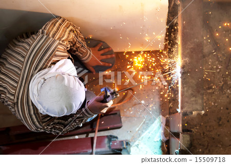 welding steel with spread spark lighting smoke welding steel with spread spark lighting smoke 15509718