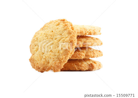 oatmeal sugar cookies isolated on white background oatmeal sugar cookies isolated on white background 15509771
