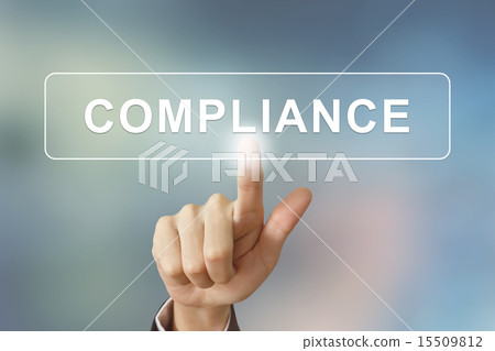 business hand clicking compliance button 15509812