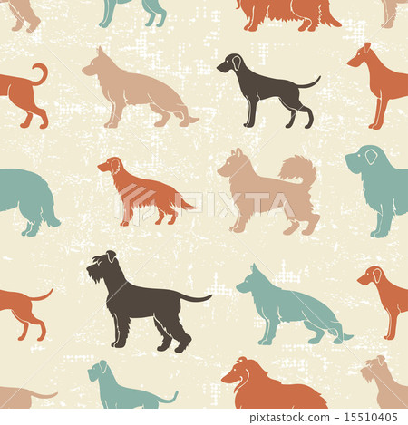 Dog breeds seamless pattern 15510405