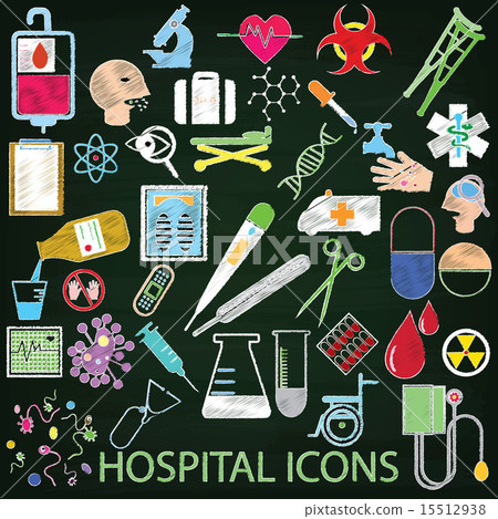 color hospital icons by chalk 15512938