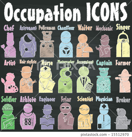 occupation icons on chalk occupation icons on chalk 15512970