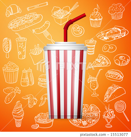 soda fountain drink and hand draw fast food icon soda fountain drink and hand draw fast food icon 15513077