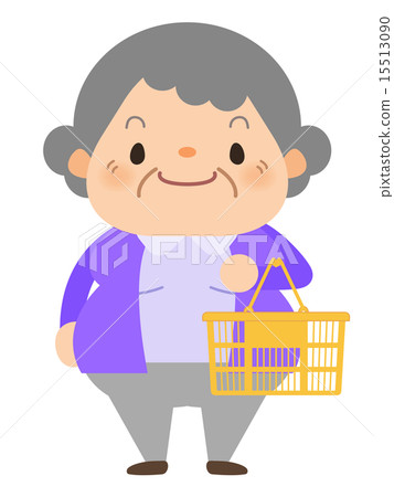 Granny _ shopping at supermarket 15513090