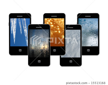 Modern mobile phones with water images 15513168