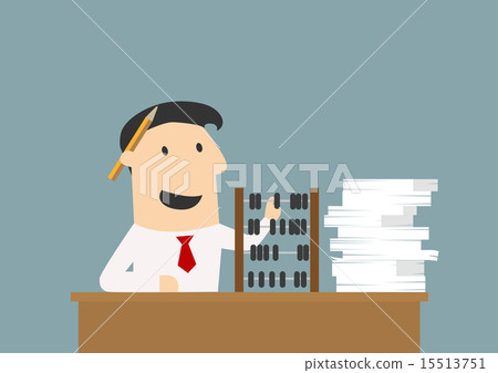 Accountant or businessman using an abacus 15513751