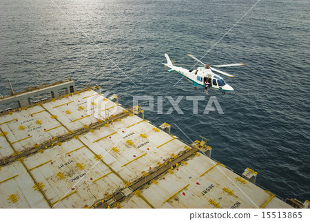 Helicopter over Ship's deck, preparation for pilot Helicopter over Ship's deck, preparation for pilot 15513865