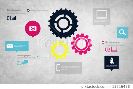 Stock Illustration: Team Teamwork Cog Functionality Technology Business Concept