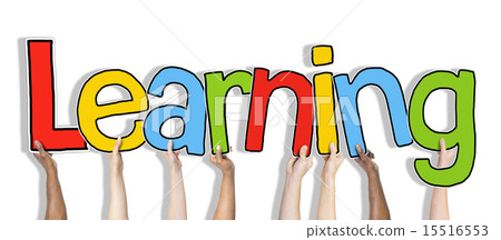 Group of Hands Holding Learning Word Concept 15516553