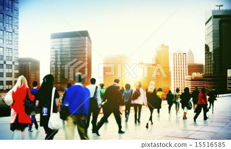 Commuter Business District Walking Corporate Cityscape Concept Commuter Business District Walking Corporate Cityscape Concept 15516585