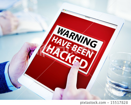 Man Using a Digital Tablet with Virus 15517828
