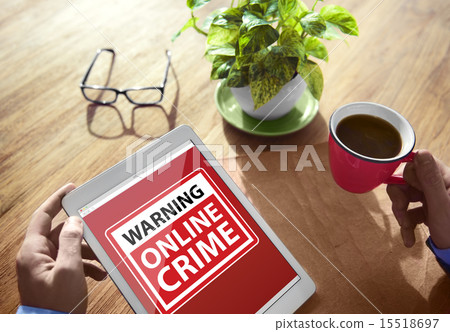 Warning Online Crime Digital Device Wireless Browsing Concept 15518697