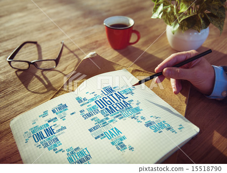 Digital Media Connecting Content Network Technology Concept 15518790