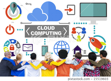 People Togetherness Rear View Global Communications Cloud Comput 15519603