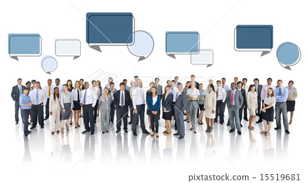 Multiethnic Group of Business People with Speech Bubbles Multiethnic Group of Business People with Speech Bubbles 15519681