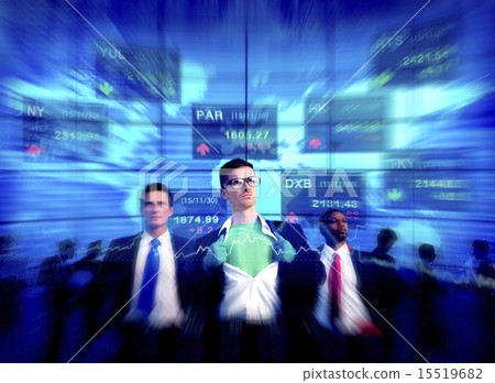 Superhero Businessmen Stock Market Team Concept Superhero Businessmen Stock Market Team Concept 15519682
