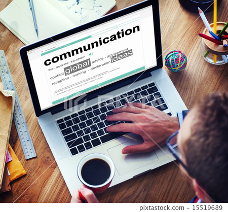 Man Reading the Definition of Communication 15519689