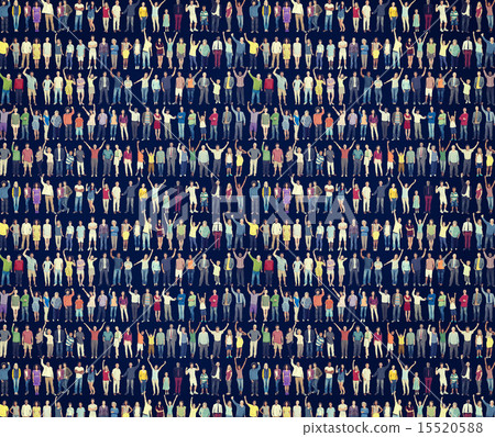 Multiethnic Casual People Togetherness Celebration Arms Raised C 15520588