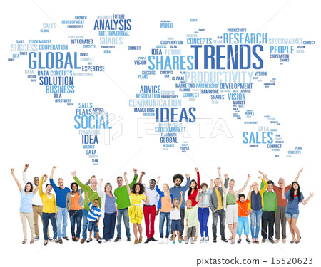 Trends World Map Marketing Ideas Social Style Concept 15520623