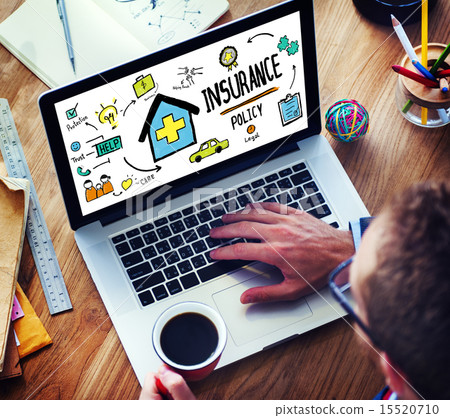Businessman Insurance Policy Internet Searching Concept 15520710