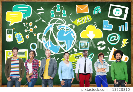 Diversity Casual People Technology Media Community Team Concept Diversity Casual People Technology Media Community Team Concept 15520810