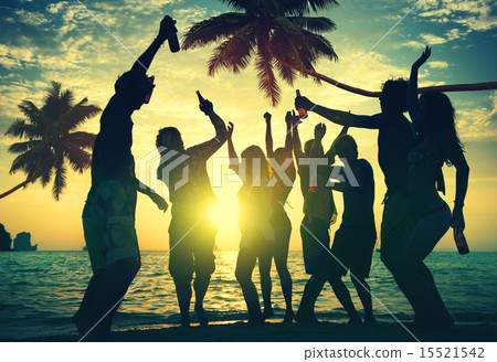 People Enjoying Party by the Beach 15521542