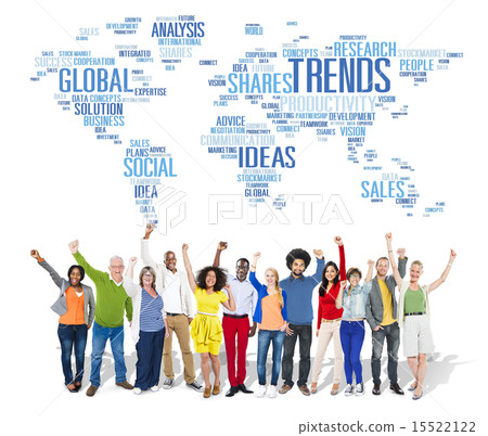 Trends World Map Marketing Ideas Social Style Concept 15522122
