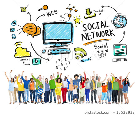 Social Network Social Media Diversity People Celebration Concept 15522932