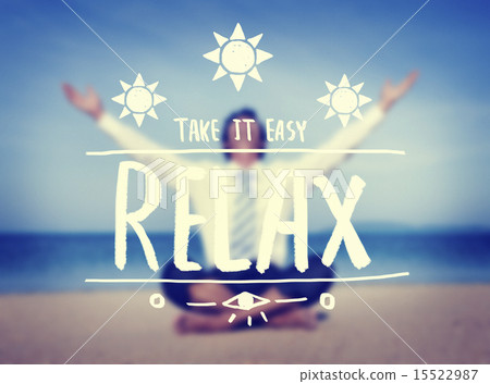 Businessman Getaway Relax Text Holiday Beach Concept 15522987