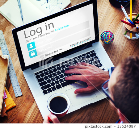 Business Man Account LogIn Security Protection Concept Business Man Account LogIn Security Protection Concept 15524097