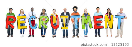 Multiethnic Group of People Holding Letter Recruitment 15525193
