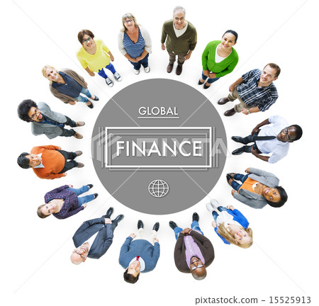 Diverse People Looking Up and Global Finance Concept 15525913