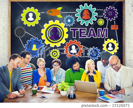 People Meeting Connection Gear Corporate Team Concept 15526071