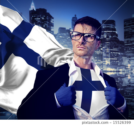 Businessman Superhero Country Finland Flag Culture Power Concept Businessman Superhero Country Finland Flag Culture Power Concept 15526399
