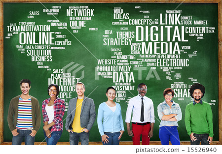 Digital Media Connecting Content Network Technology Concept 15526940