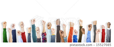 Group of Diverse People's Clenched Fists Group of Diverse People's Clenched Fists 15527085