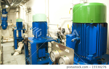 Ship motor, main engine - engineering interior  15530276