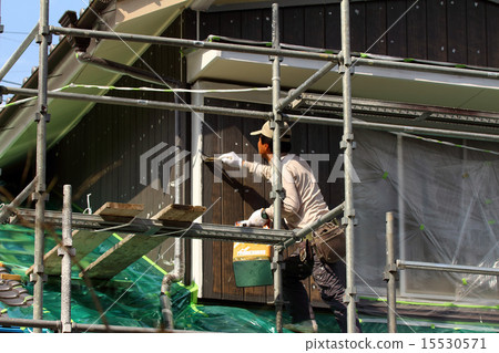 Construction scaffolding painting work 15530571