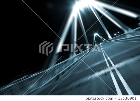 empty street by night on bridge motion blur empty street by night on bridge motion blur 15530901