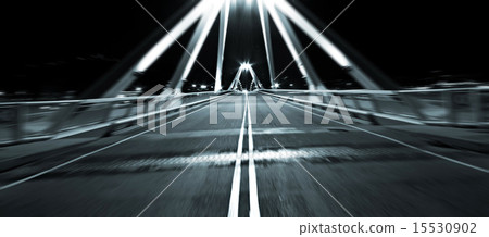 empty street by night on bridge motion blur empty street by night on bridge motion blur 15530902