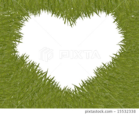 green grass with heart shape frame green grass with heart shape frame 15532338