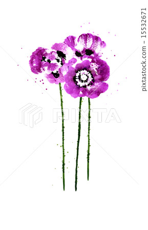 Collection of watercolor poppy flowers Collection of watercolor poppy flowers 15532671