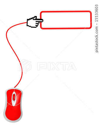 Red mouse with blank box 15533603