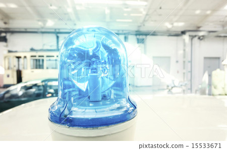 Old retro blue police light. 15533671
