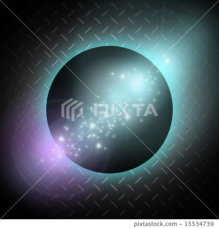 Planet on the metal background. 15534739