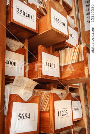 Drawer with business papers Drawer with business papers 15535586