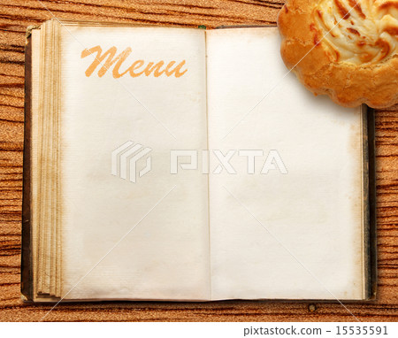Menu book with cake Menu book with cake 15535591