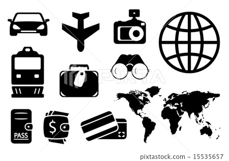set black objects for business traveling set black objects for business traveling 15535657