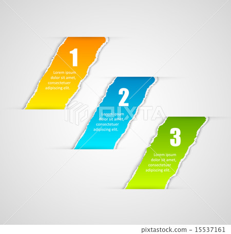Modern infographics template torn paper style. Modern infographics template torn paper style. 15537161
